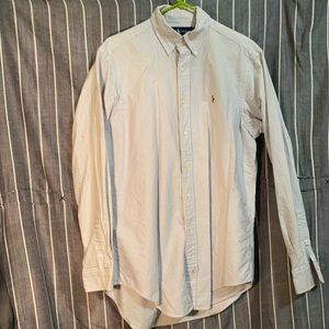 Ralph Lauren 100% cotton button down light purple stripe